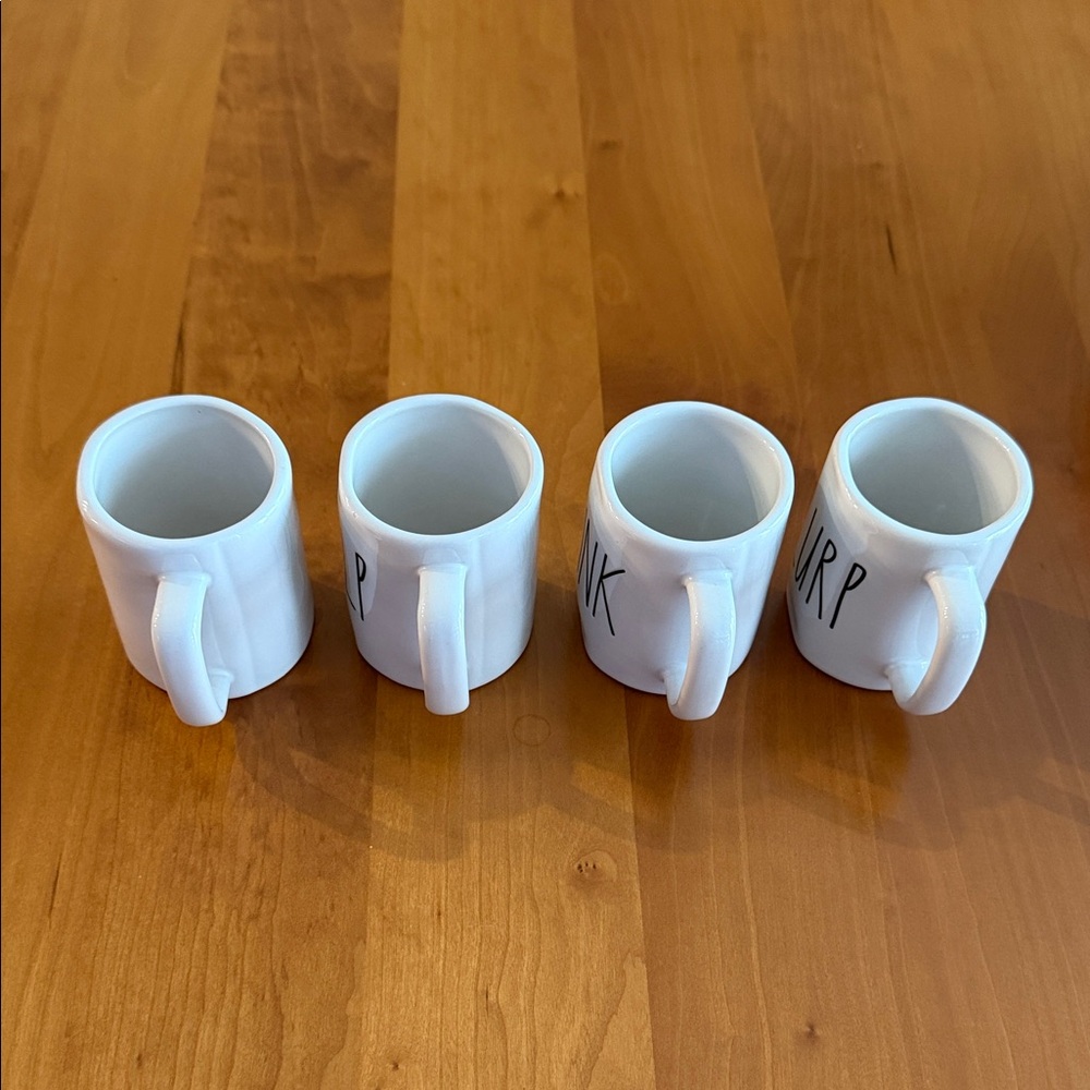 ✨ Rae Dunn Mini Espresso Mug Set – SIP • GULP • DRINK • SLURP (Set of 4) - Picture 3 of 9